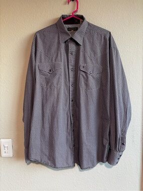 Stetson Men's Grey Patterned Western Shirt pearl snaps